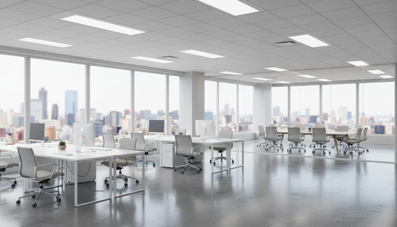 Modern clean office space after commercial janitorial cleaning service in Denver