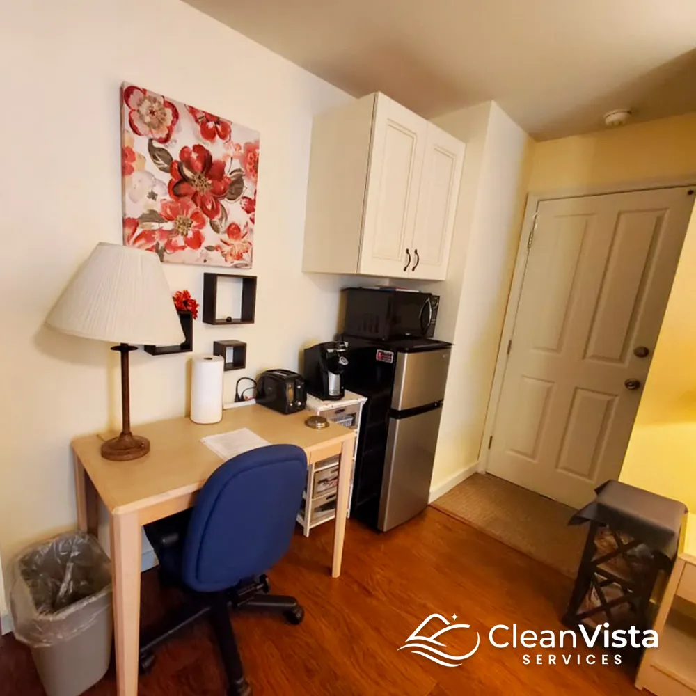 Clean, organized home office cleaned by CleanVista Services in Denver